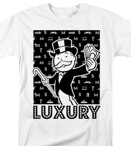 Monopoly Luxury T-shirt retro 70s 80s toys board game graphic white tee
