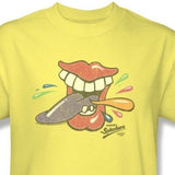 Tongue splashers t-shirt retro yellow graphic tee