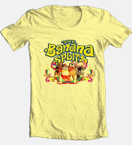 Banana Splits T-shirt Saturday morning 80s cartoons 100% cotton yellow tee