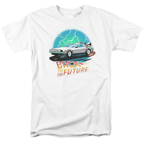 Back To Future DeLorean T-shirt men's regular fit cotton tee retro throwback design tshirt 80's tee