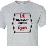 Meister Brau T-shirt - Retro Beer Brewed Perfection - Logo Graphic Tee - Adult Regular Fit