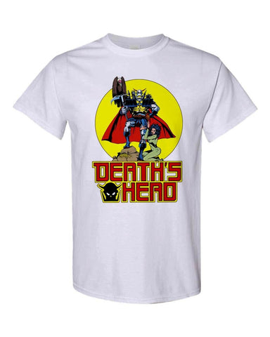 Death's Head robot bounty hunter T-Shirt retro 1980's Marvel Comics graphic tee throwback design t-shirt for sale