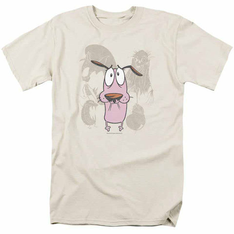 Courage The Cowardly Dog T-shirt cartoon network cotton beige graphic tee