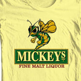 Mickeys Irish Malt Liquor Beer T-shirt bar Ireland cotton graphic yellow tee