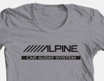 Alpine t-shirt car audio stereo auto speakers 100% cotton grey tee