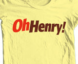 Oh Henry T-shirt Free Shipping retro vintage logo candy 100% cotton yellow tee