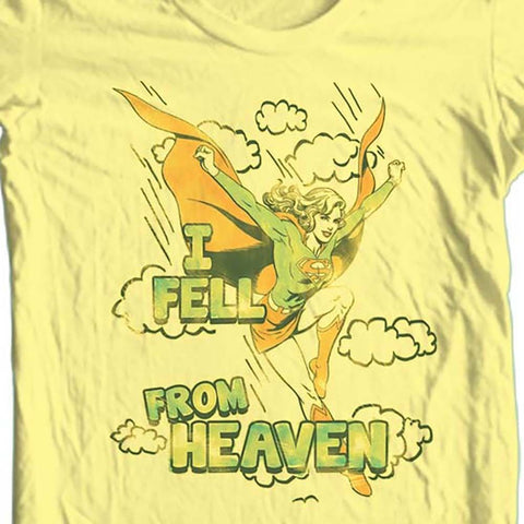 Supergirl Fell From Heaven T-shirt retro old style Silver Age 100% cotton