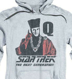 Star Trek The Next Generation Q USS Enterprise Retro 80s graphic hoodie