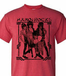 Hanoi Rocks T-shirt 80s Heavy Metal Glam retro Rock distressed heather red tee
