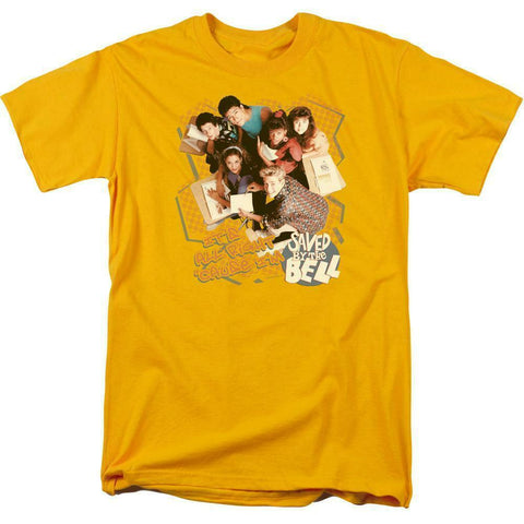 Saved by the Bell Zack, Slater, 80s retro TV series graphic gold tee NBC564