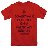 Monopoly T-shirt Boardwalk classic fit crew neck retro 70s 80s red graphic tee