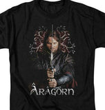 Lord of Rings T-shirt adult mens black cotton Aragorn Ranger graphic tee LOR3004