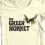 The Green Hornet logo tan T-shirt vintage style comic book TV show Bruce Lee