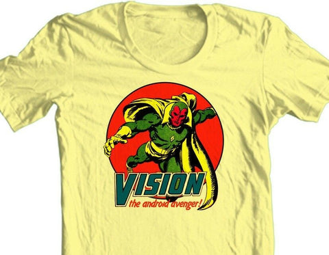 Vision retro t-shirt for sale marvel comics Avengers tee online store