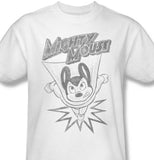 Mighty Mouse T-shirt retro superhero vintage cartoon cotton white tee CBS1134