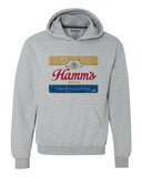 Hamms Beer Hoodie retro vintage style distressed print grey graphic tee shirt