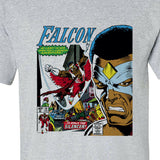 The Falcon 1st Cover T-shirt retro 1970's marvel comics silver age heather grey avengers silver age graphic tee for sale