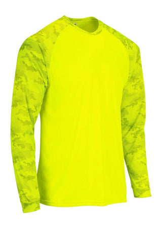 Sun Protection Long Camo Sleeve Dri Fit Neon Green sun shirt base layer SPF 50+