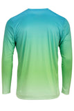 Sun Protection Long Sleeve Dri Fit  Aqua Blue Lime  base layer sun shirt UPF 50+
