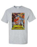 Godzilla vs Mechagodzilla T-shirt vintage Sci Fi Japanese Monster movie gray tee