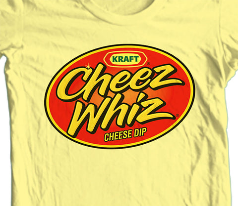 Cheez Whiz T-Shirt retro vintage 1980s brands 100% cotton yellow graphic tee
