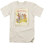 Wizard of Oz t-shirt Dorothy Tin Man Cowardly Lion and Scarecrow tan cotton graphic tee