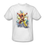 The Flash T-shirt white cotton graphic printed tee super hero DC comics JLA331
