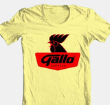 Gallo Beer T-shirt Free Shipping 100% cotton graphic printed yellow tee shirt