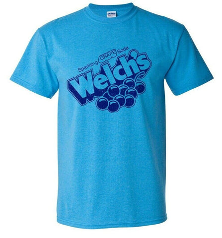 Welch's T-shirt Grape Soda distressed heather blue retro 80's classic fit tee