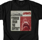 Jaws Terror from the depths retro 70s shark thriller graphic t-shirt UNI903