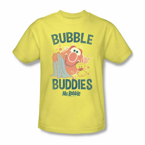 Mr. Bubble T-shirt Buddies vintage inspired retro yellow 100% cotton graphic tee