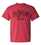 Popov Russian Vodka T shirt  regular fit heather red cotton blend graphic tee