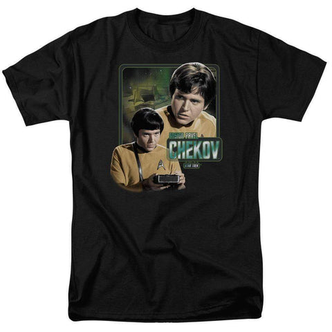 Star Trek T-shirt Pavel Chekov Retro 60s The Original Series graphic tee throwback design tshirts for sale