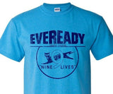 Eveready T-shirt men's crew neck retro style heather blue graphic tee