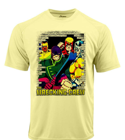 Wrecking Crew Dri Fit graphic T-shirt microfiber superhero UPF +50 Sun Shirt