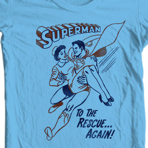 Superman to the Rescue T-shirt Classic Super Friends DC comics tee  Lois Lane graphic tee