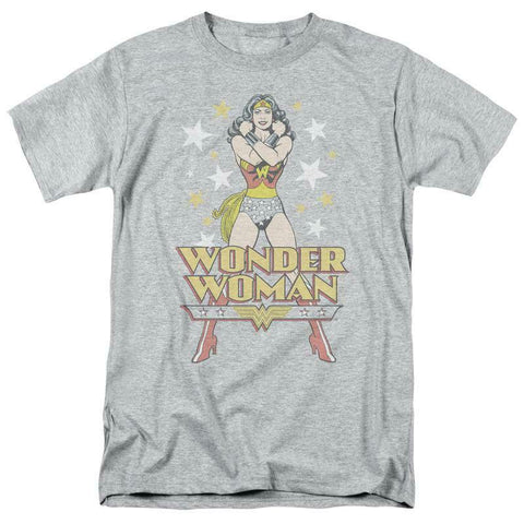 Wonder Woman DC Comics vintage design tee shirt for sale Justice League Silver Age comic book for sale