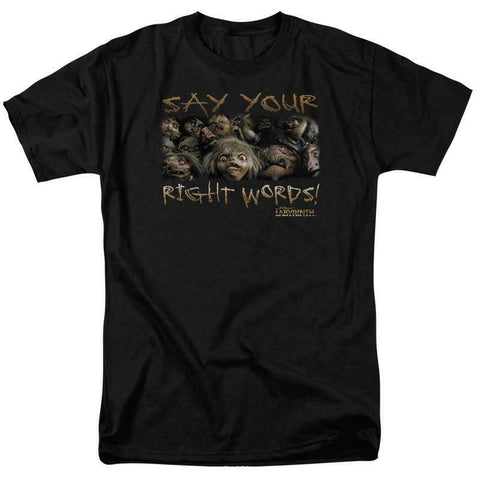 LABYRINTH Say your right words tee retro 80s Sci-fi graphic t-shirt LAB107