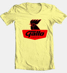 Gallo Beer T-shirt Free Shipping 100% cotton graphic printed yellow tee shirt