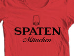 Spaten Beer T-shirt retro German beer men's regular fit cotton graphic red tee