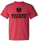 Tecate cerveza T-shirt Mexican beer cotton blend graphic printed red tee