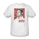 Dexter T-shirt Shattered graphic printed cotton white tee Free Shipping SHO335