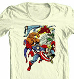 MARVEL Comic T-shirt Superhero collage vintage retro comic book 100% cotton tee