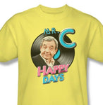 Happy Days T-shirt Mr.C retro vintage 70's TV show 100% cotton yellow tee cbs988