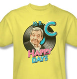 Happy Days T-shirt Mr.C retro vintage 70's TV show 100% cotton yellow tee cbs988