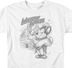 Mighty Mouse t-shirt retro designed classic cartoon cotton white tee CBS886