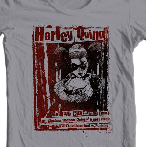 Harley Quinn T-shirt DC comic book Bat-Man Joker 100% cotton graphic tee BM226