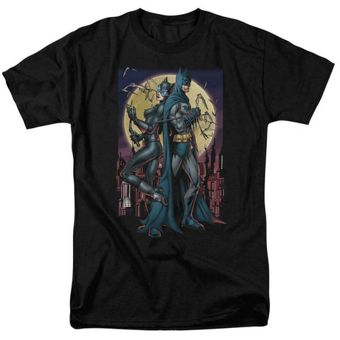 Batman  Catwoman t-shirt retro DC comics black cotton graphic tee BM2258