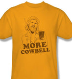 SNL T-shirt More Cowbell Will Ferell retro vintage 90s cotton gold tee throwback design tshirt for sale