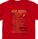 Star Trek Red Shirt Galactic Tour 2266-2269 Retro 60's sci-fi graphic tee CBS953